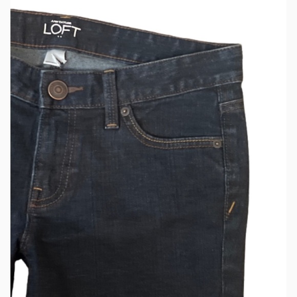 Ann Taylor Loft Slim modern denim jeans dark blue pockets classic size XS 2 - Picture 3 of 8